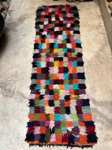 Vintage Moroccan BOUCHEROUITE rug BE451- 230x75 cm 7.5x2.4 FT