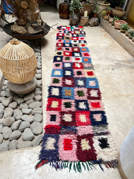 Vintage Moroccan BOUCHEROUITE rug BE471- 370 x67 cm 12x2.2 FT