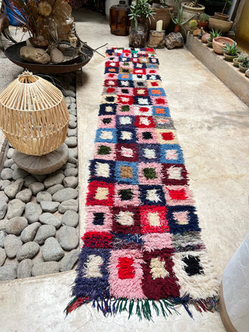 Vintage Moroccan BOUCHEROUITE rug BE471- 370 x67 cm 12x2.2 FT