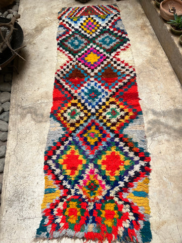 Vintage Moroccan BOUCHEROUITE rug BE462- 290x95 cm 9.5x2.8 FT