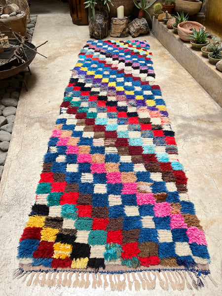 Vintage Moroccan BOUCHEROUITE rug BE472- 245x107 cm 9.7x2.9 FT