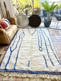 Moroccan BENI OUARAIN rug BO195 - 247 x 158 cm/ 8.1 x 5.1 FT