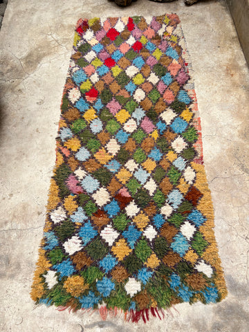 Vintage Moroccan BOUCHEROUITE rug BE463- 194x81 cm 6.3x2.6 FT