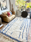 Moroccan BENI OUARAIN rug BO195 - 247 x 158 cm/ 8.1 x 5.1 FT