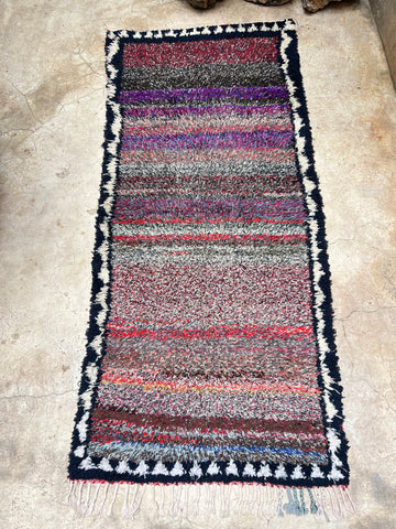 Vintage Moroccan BOUCHEROUITE rug BE464- 184x82 cm 6x2.7 FT