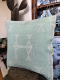 Cactus silk cushion Faded green