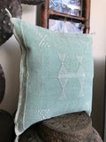 Cactus silk cushion Faded green
