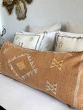 Large cactus silk cushion Faded peach