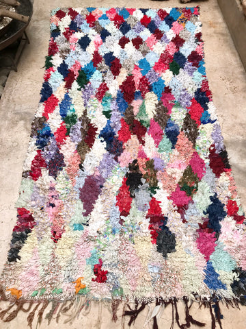 Vintage Moroccan BOUCHEROUITE rug BE434- 245 x 119 cm /8 x 3.4 FT