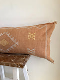 Large cactus silk cushion Faded peach