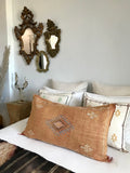 Large cactus silk cushion Faded peach