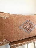 Large cactus silk cushion Faded peach
