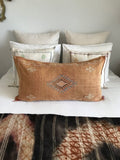 Large cactus silk cushion Faded peach