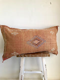 Large cactus silk cushion Faded peach