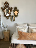 Large cactus silk cushion Faded peach