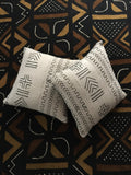 Two Black and white mud cloth cushion covers