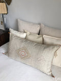 Large cactus silk cushion faded grey