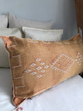 Large cactus silk cushion Peach