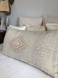 Large cactus silk cushion faded grey