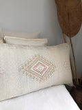 Large cactus silk cushion faded grey