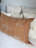 Large cactus silk cushion Peach